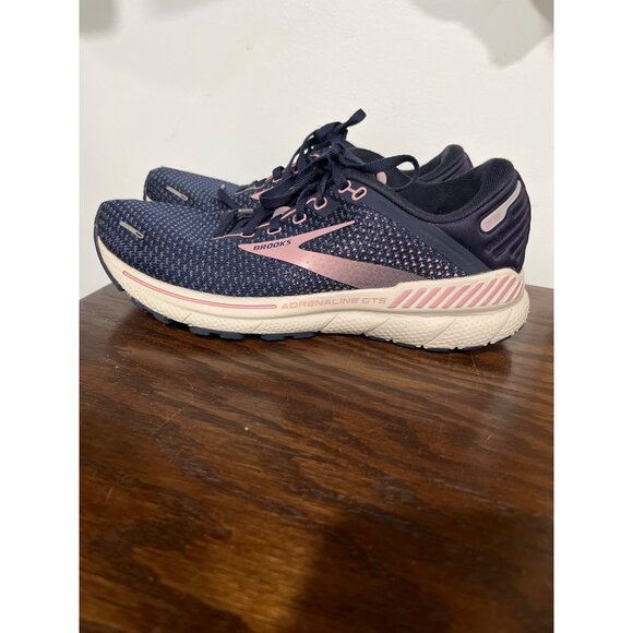 Brooks Womens Adrenaline GTS 22 Running Shoes Navy/Pink Sz 9.5 Stlye 1203531B486 - Picture 2 of 8